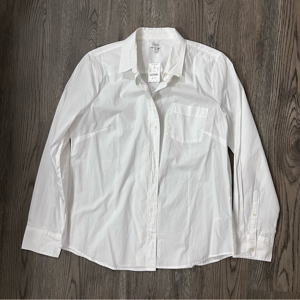 ♥️NWT♥️ J Crew Factory White Signature Cotton Poplin Button-Up - L